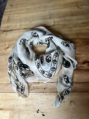 Alexander McQueen Iconic Authentic Vintage Silk Skull Scarf • $149