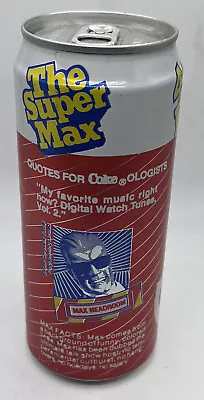 Coca-Cola The Super Max Headroom 4oz Free Bottom Opened Can 1986 Coke 16oz • $17