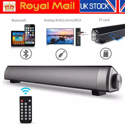 Bluetooth 5.0 Wireless TV Soundbar Speaker 3D Sound Bar Home Theater Subwoofer • £20.89