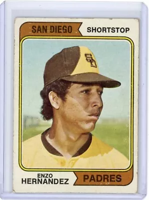 1974 Topps Enzo Hernandez #572 San Diego Padres As Shown Free Combined Shipping • $0.01