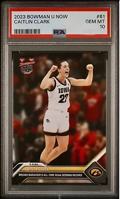 Caitlin Clark PSA 10 2024 Bowman U Now #61 PETE MARAVICH RECORD - Presale • $54