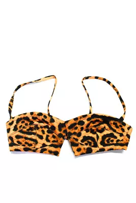 Dries Van Noten Womens Leopard Print Bustier Bra Top Orange Size 34 • $42