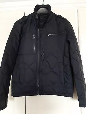 Men's D-Struct Navy Blue Quilted Lined Showerproof Jacket Size M Chest 40 BNWOT • £9.99