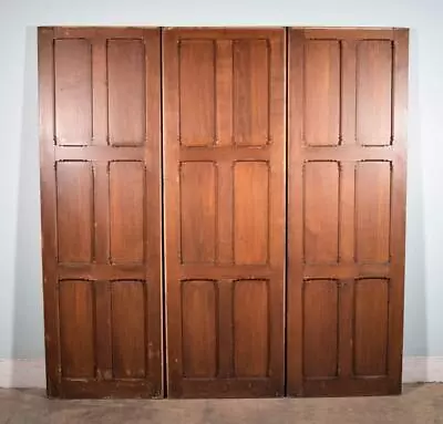 Set Of Three French Antique Gothic Church Doors/Panels Wainscoting In Solid Oak • $1465