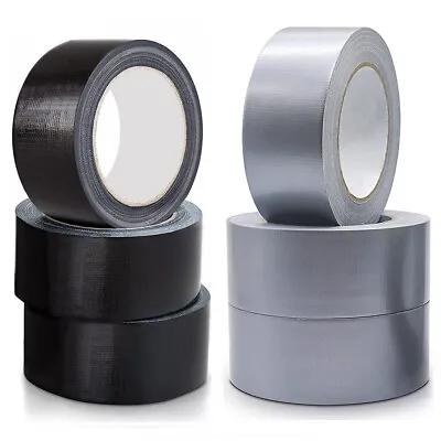 Duct Gaffer Heavy Duty Waterproof Cloth Tape 50mm X 50m Silver Black Duck Tape • £125.99
