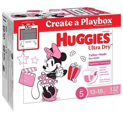 Huggies Girls' Ultra Dry Nappies Size 5 Walker (13-18kg) 132 Nappies • $81