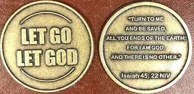 1x Let Go God Metal COIN Challenge Token Christian Lord Bible CHRIST Pray Isaiah • $2.72