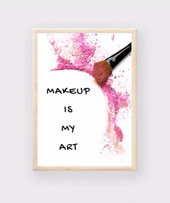 Makeup Brushes Picture Print Beauty MUA Poster Nail Salon Dressing Room A4 Art 3 • £4.49