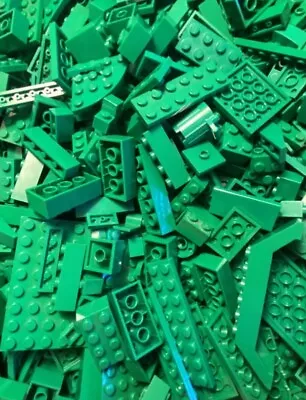 Lego Bulk Lot Green Coloured Genuine Randomly Selected Pieces Bricks Blocks • $18.97