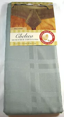   Chelsea Microfiber Tablecloths Resists Stains Blue  Assorted Sizes Obl. & Rd. • $18.99