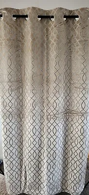 Next Collection Luxe Natural Heavyweight Damask Velvet Curtain  117x183c(46x72 ) • £40