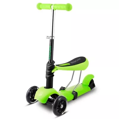 Child Kids 3-Wheel Mini Kick Scooter With Adjustable Handle T-Bar & Seat • £19.99