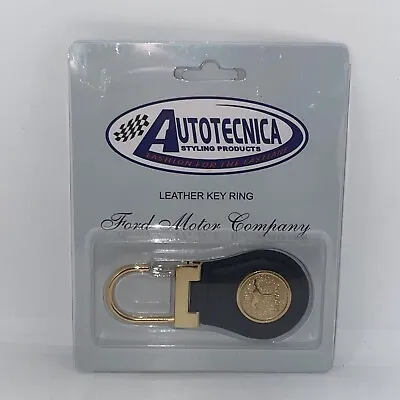 Ford Motor Company Mustang Leather Key Ring Official Keychain Autotecnica • $11.95