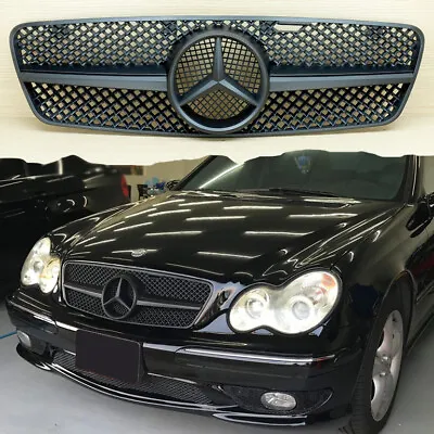 Mercedes-Benz C-Class W203 01-07 Matte Black Front Grille C200 C240 C280 C320 • $150.21