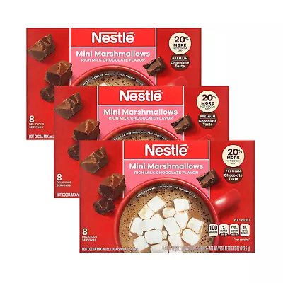 Nestle Rich MILK CHOCOLATE Hot Cocoa Mini Marshmallows Mix 8 Env 3 Pack JAN 2025 • $22.79