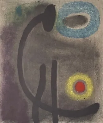 Joan Miro Lithography« Composition 11 » Woman Seat 22x17 11/16in 1965 Maeght • $1126.40