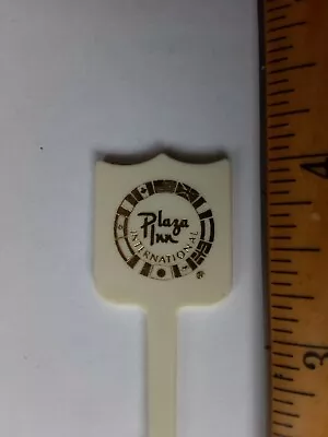 Vintage Swizzle Stir Olive Pick International Plaza Inn 4  White Plastic  • $7.99