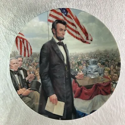 THE GETTYSBURG ADDRESS Plate Lincoln Man Of America Mort Kunstler Abraham Abe • $9.95