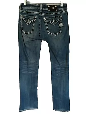 Miss Me Easy Straight Women's Blue Denim Jeans Mid Rise JE5014ET38r Sz 32 Waist  • $20