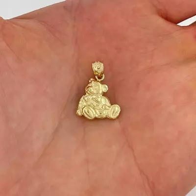 14k Yellow Gold Bear Pendant Teddy Bear Charm • $165