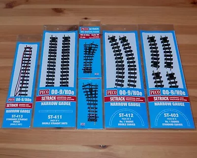 £7.95 • Buy Peco 00-9 Code 80 009 Setrack Narrow Gauge Turnouts Points Straights Curves