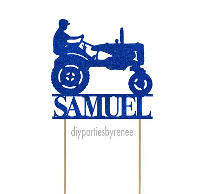 $19 • Buy Cake Topper - Themed - 20+ Colours - NEXT DAY POST - Tractor - Any Name