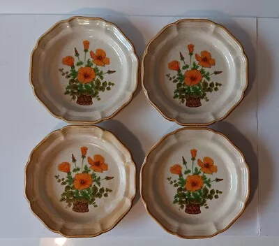 Vintage Mikasa Petunias Salad Dessert Plates 8  EC 401 Garden Club Set Of 4 • $24.99