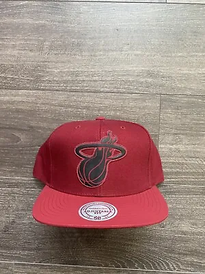 Mitchell & Ness NBA Miami Heat Cotton Hot Stamp Snapback Hat • £15