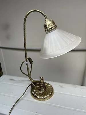 Vintage Brass Sitting Table Reading Desk Lamp Working  Heavy • $42