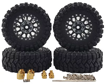 NHX RC 1.2  Crawler Tires Alum Beadlock Wheel 4x 1/18 TRX-4M Super Soft -Ti • $42.95