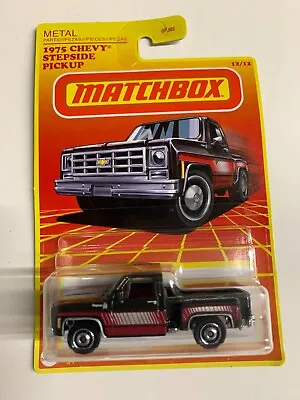 Matchbox Retro Series 2020 1975 Chevy Stepside Pickup Black 12/12 • $3.95