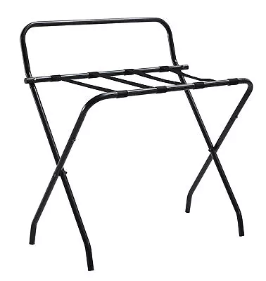 Kings Brand Furniture - Metal Luggage Rack Suitcase Stand With Back Black • $29.99