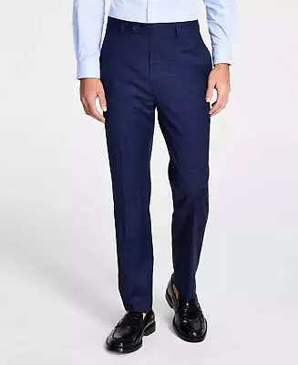 Calvin Klein Mens Slim-Fit Plaid Dress Pants Blue 40 X 32 • $13.50