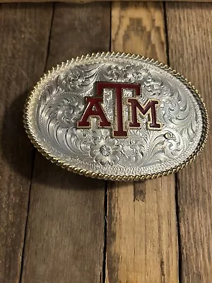 Montana Silversmiths Silver Gold Texas A&M Belt Buckle Western Rodeo • $25