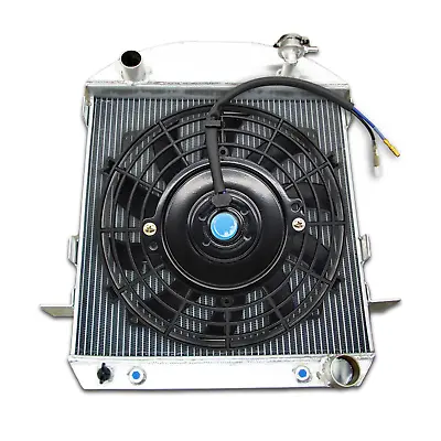 3ROW Aluminum Radiator&Fan For Ford Chev Chevy 24-27 Engine Model T-Bucket Grill • $167