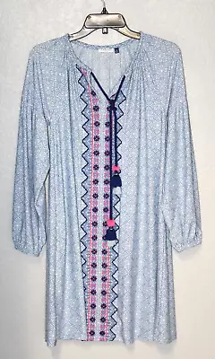 Cabana Life MEDIUM V Neck Cover Up Dress Polyester Stretch Tassel Embellished • $21.99