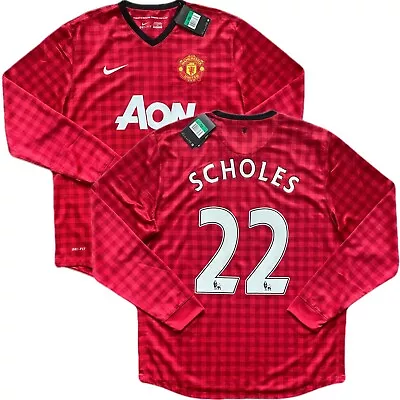 2012/13 Manchester United Home Jersey #22 SCHOLES XL Nike Long Sleeve NEW • $180