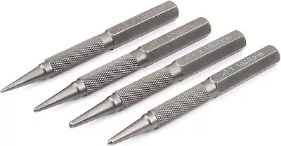 4-Pc Alloy Steel Nail Setter & Center Punch Set - Woodwork Drill Marking Tool • $12.92