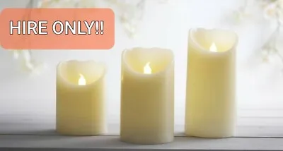 £1 • Buy HIRE!!! Battery Flickering LED Flameless Pillar Candles Real Wax HIRE!!!