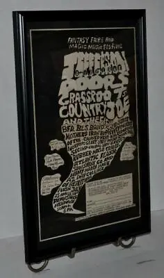$125 • Buy The Doors Rare 1967 Jefferson Airplane Fantasy Faire Concert Framed Poster / Ad