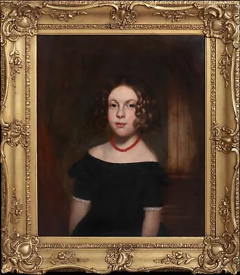 Large 19th Century English Girl Portrait Of Emily Fanny Stofford Bird • £2400