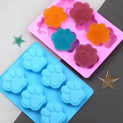 £2.45 • Buy Dog Cat Paw Silicone Chocolate Cookie Mould Baking Ice Cube Jelly Cake Mold
