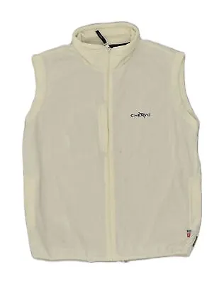 CHERVO Mens Sleeveless Tracksuit Top Jacket UK 44 XL White Polyester AB12 • $14.86