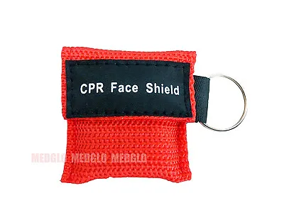 1 Pcs CPR MASK WITH KEYCHAIN CPR FACE SHIELD POCKET AED FIRST AID RED • $2.62