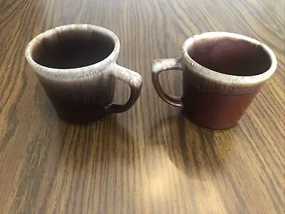 McCoy USA Pottery Coffee Mugs Cups Drip Glaze Vintage Set Of 2 Ceramic MCM • $7