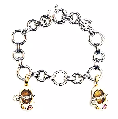 Special Find! 18K TT Gold Aaron Basha Charm Bracelet W/ 2 Shoe Charms • $5685