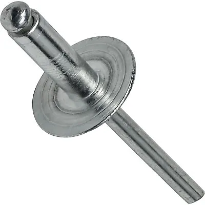 Large Flange Pop Rivets 3/16  X 1/4  Aluminum Dome Head (6-4) Blind Qty 50 • $13.77