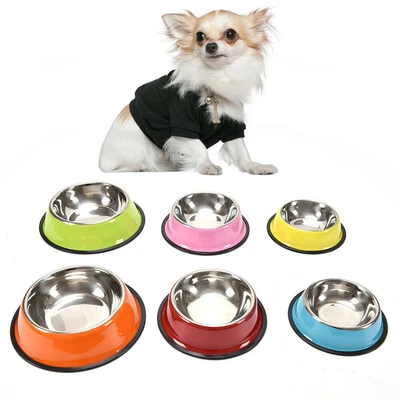 £5.22 • Buy 5 Sizes Pet Bowl Water Food Dish Travel Feeding Bowl Dog Cat Puppy Feeder UK