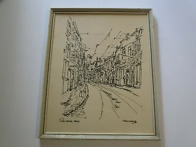 Leo Meiersdorff Original Authentic Ink Drawing Impressionist Paris Street Scene • $1320