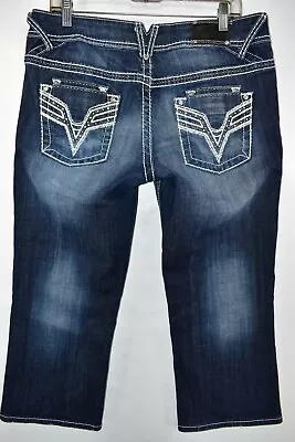 Vigoss The Dublin Capri Crop Stretch Jeans Womens Size 12x21 Blue Meas. 34x23 • $21.80